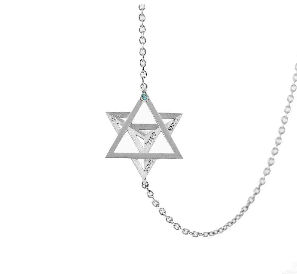 Merkavah Bracelet with Blue Colored Diamond