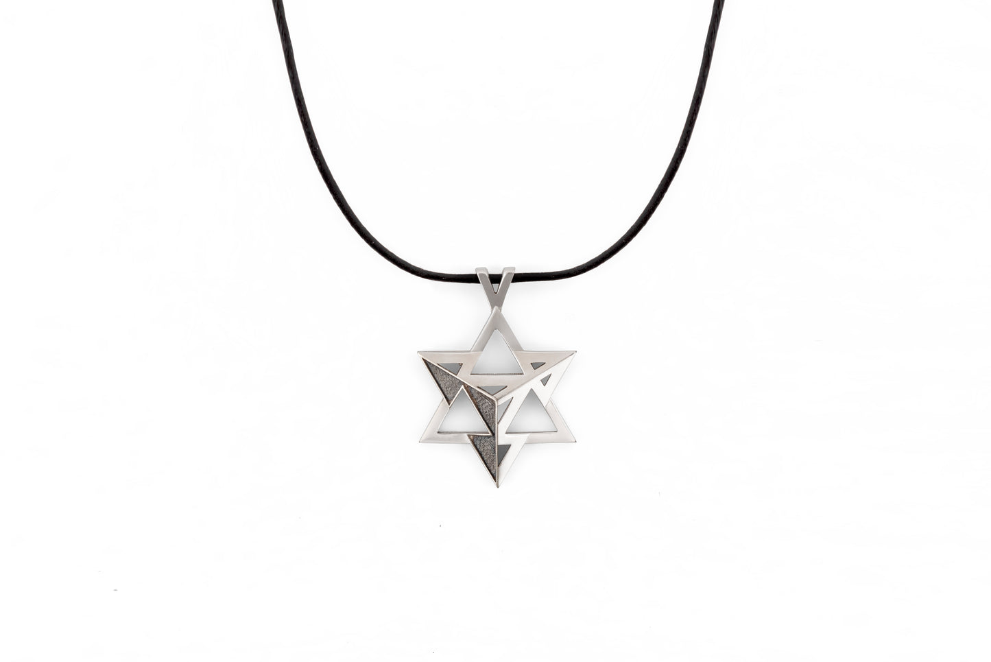 Merkavah Pendant set with Blue Colored Diamond and Decorated with Black Rhodium - Chaya & Raphael's Galleries