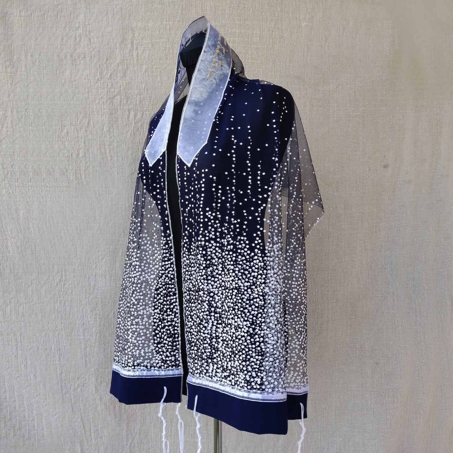 Lady Gabrieli - Tulle Tallit - Dark Blue Glitter