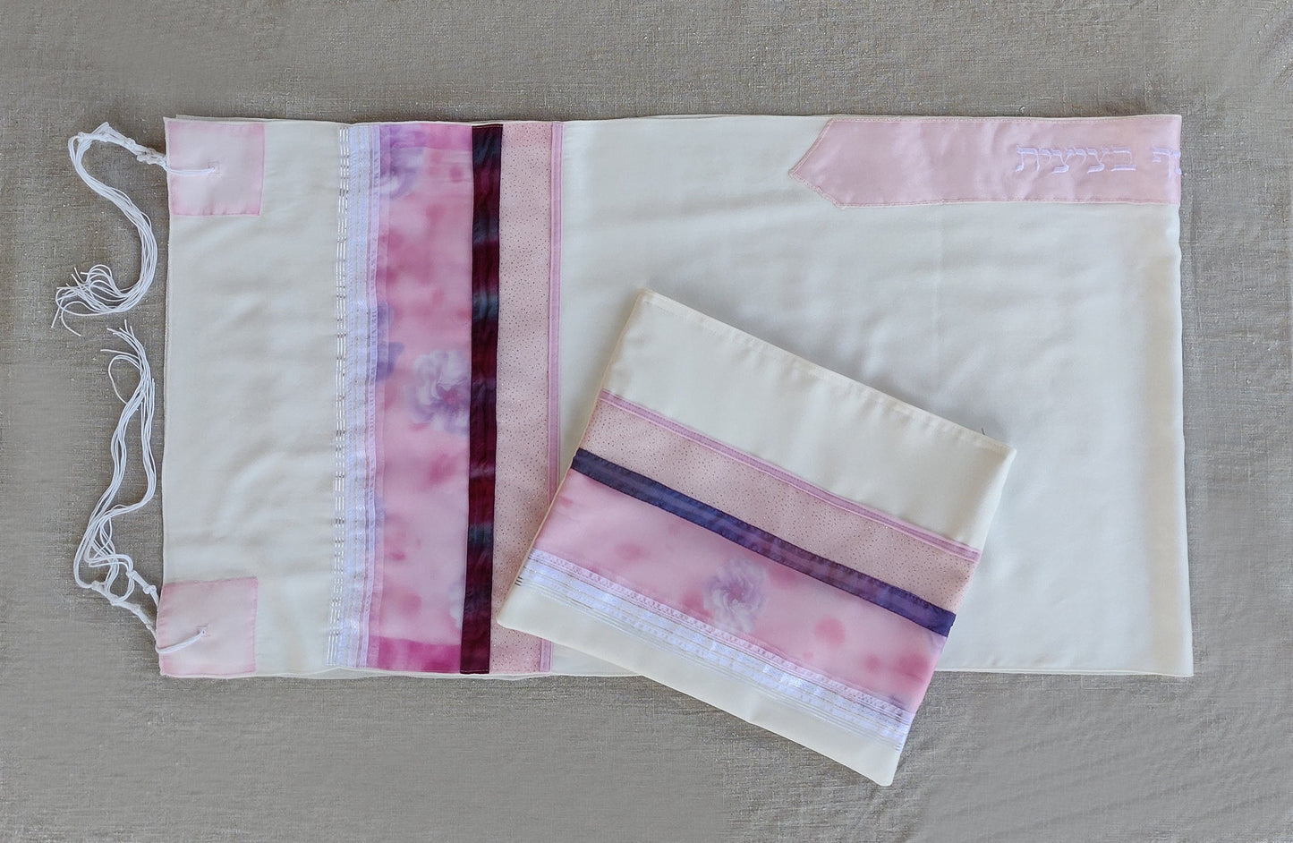 Lady Gabrieli - Viscose Tallit - Pink Glliter