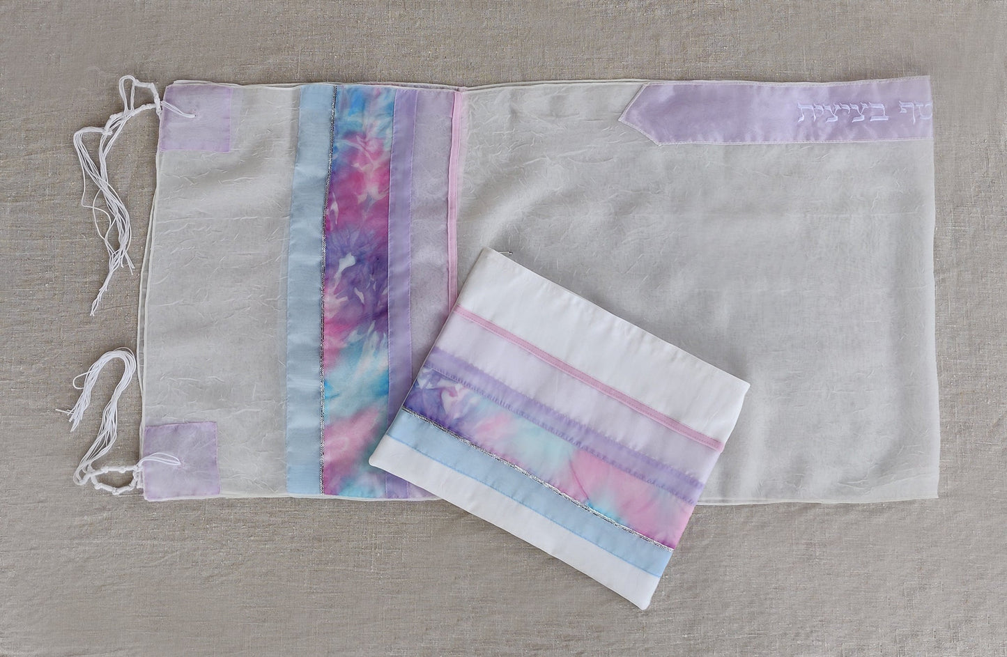 Lady Gabrieli - Voile Tallit - Pink and Purple