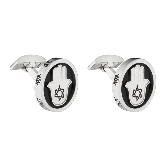 CUFFLINKS - HAMSA «ICE AND FIRE» - Chaya & Raphael's Galleries