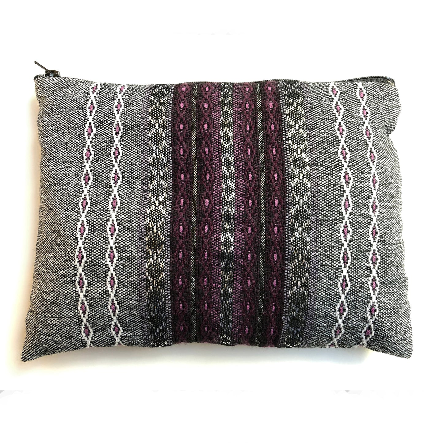 Gabrieli Premium - Wool Tallit - Purples & Silver on Gray