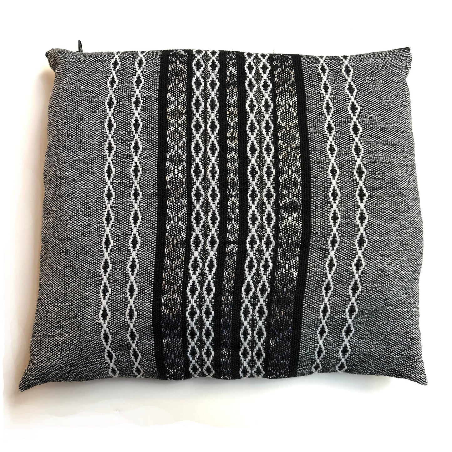 Gabrieli Premium - Wool Tallit - Black, White & Silver on Gray