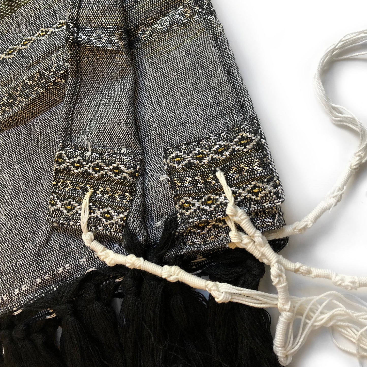 Gabrieli Premium - Wool Tallit - Gold & Silver on Gray