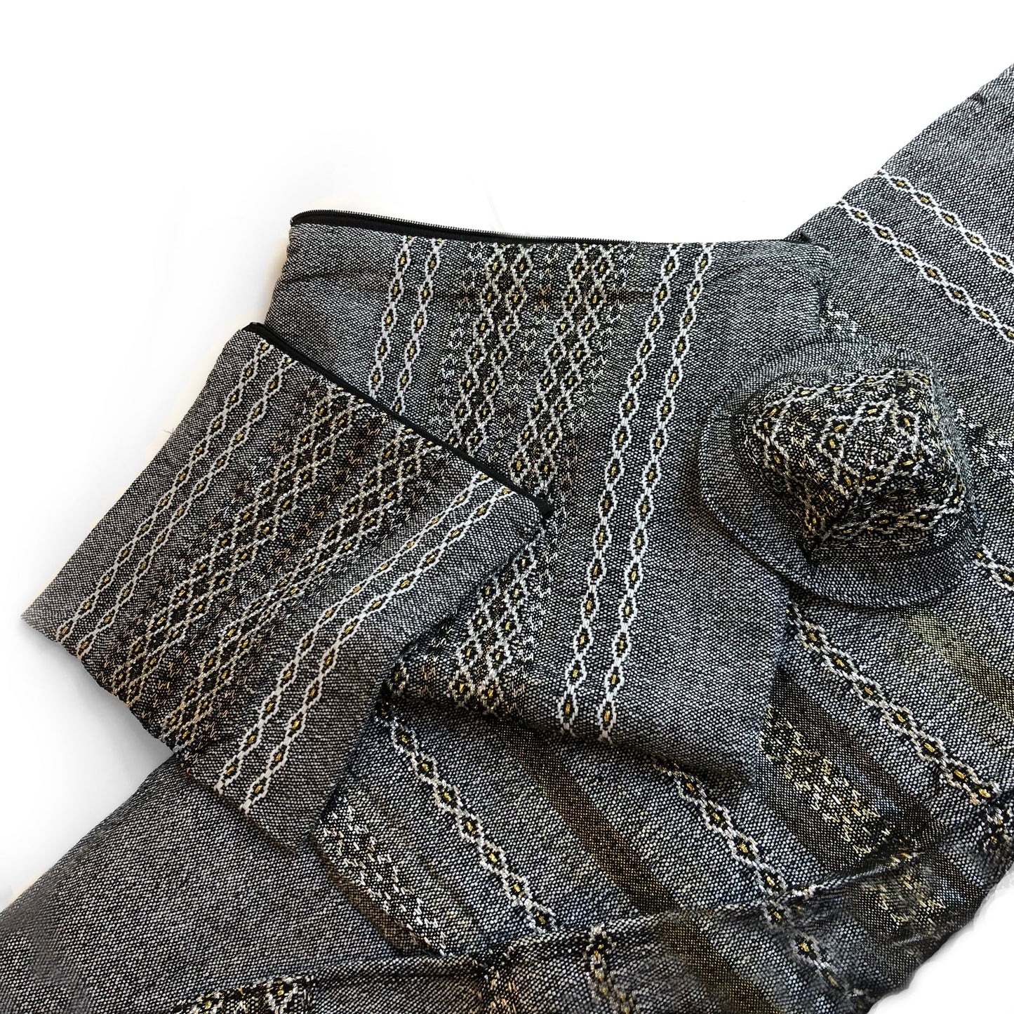 Gabrieli Premium - Wool Tallit - Gold & Silver on Gray
