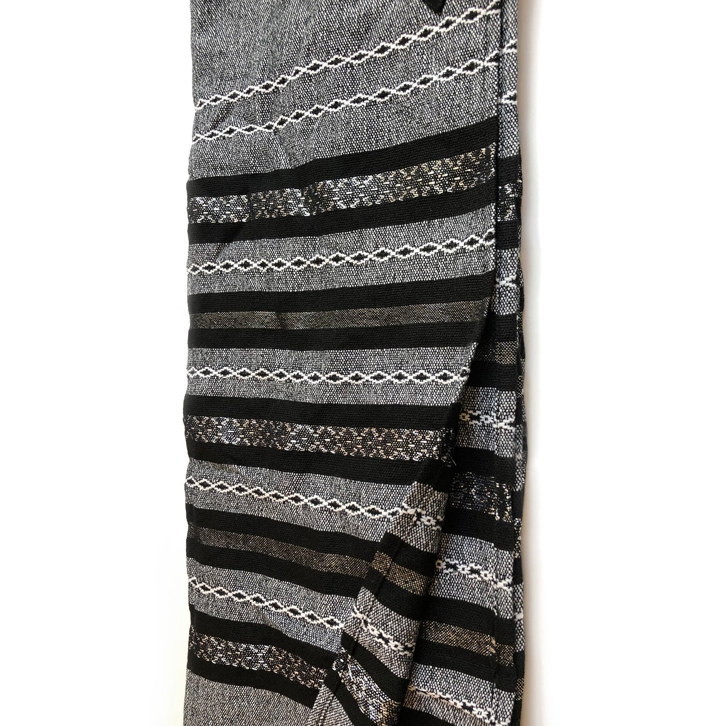 Gabrieli Premium - Wool Tallit - Black, White & Silver on Gray