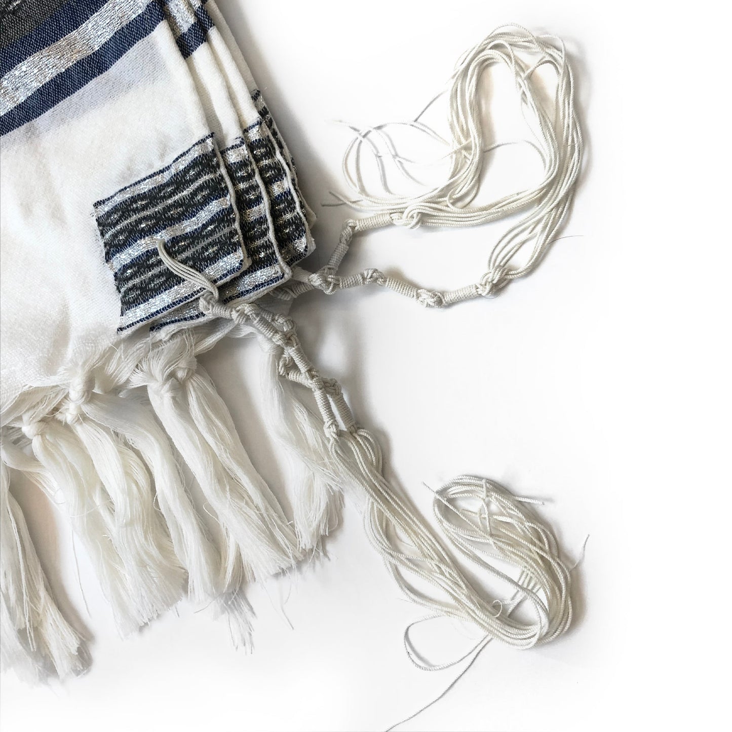 Gabrieli Premium - Wool Tallit - Denim & Silver