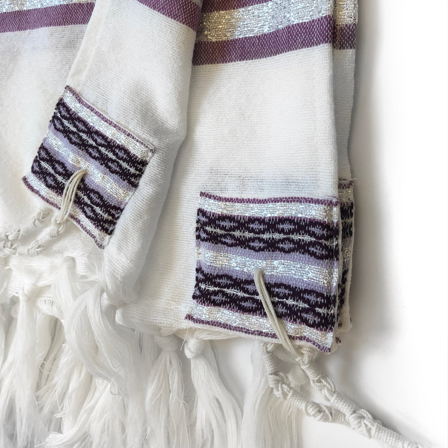 Gabrieli Premium - Wool Tallit - Purples & Silver