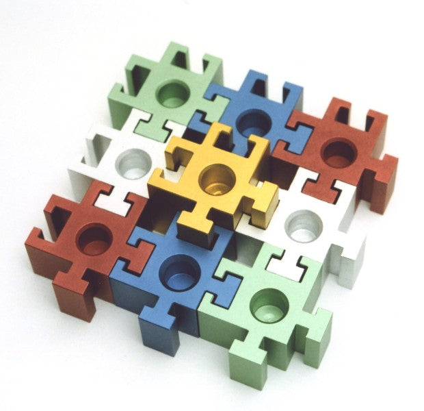 Menorah - Square Puzzle Piece Menorah - Chaya & Raphael's Galleries