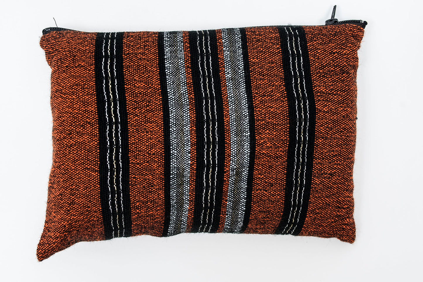 Solomon - Wool Tallit - Black and Gray with Gold and Silver on Orange