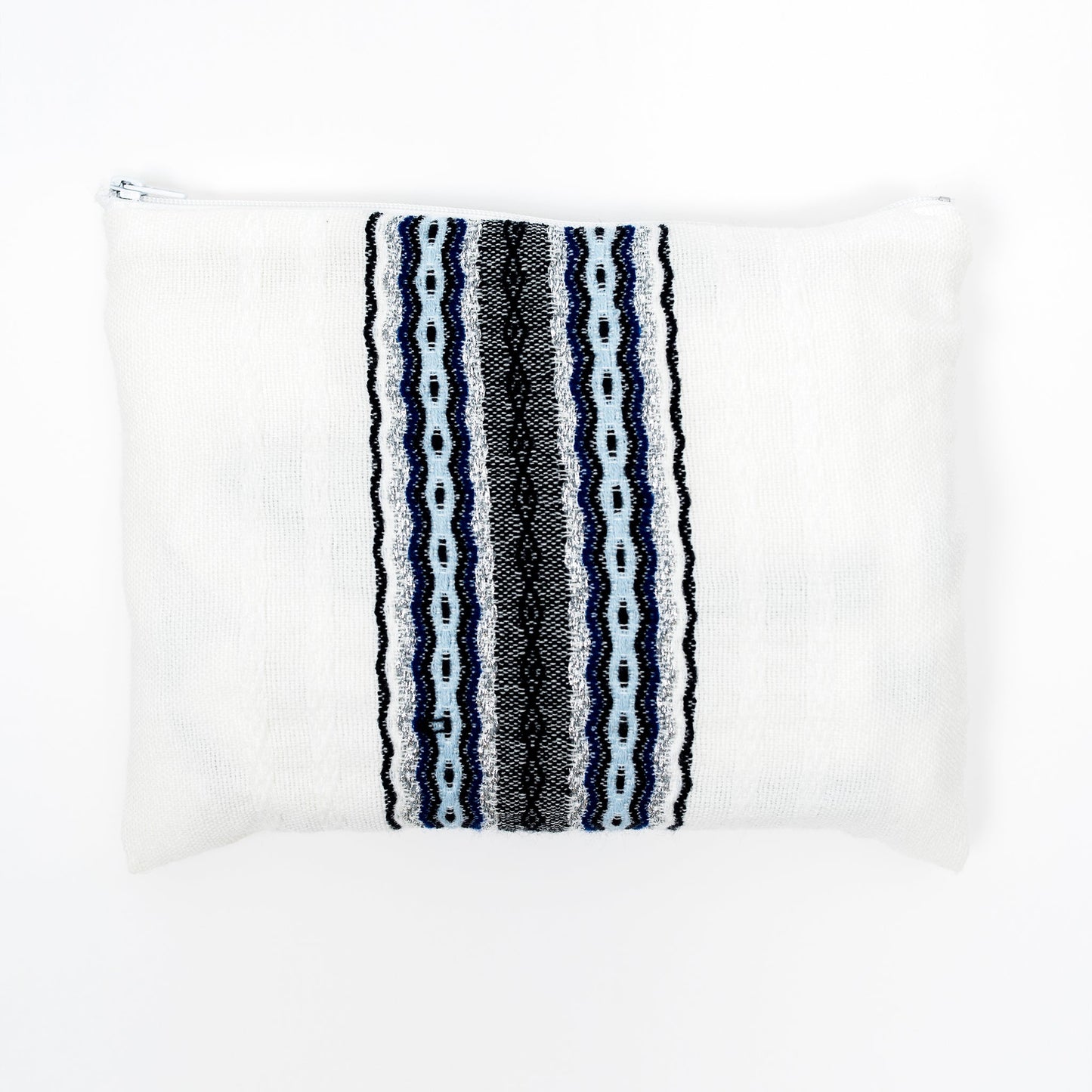 Adam - Wool Tallit - Blues with Silver