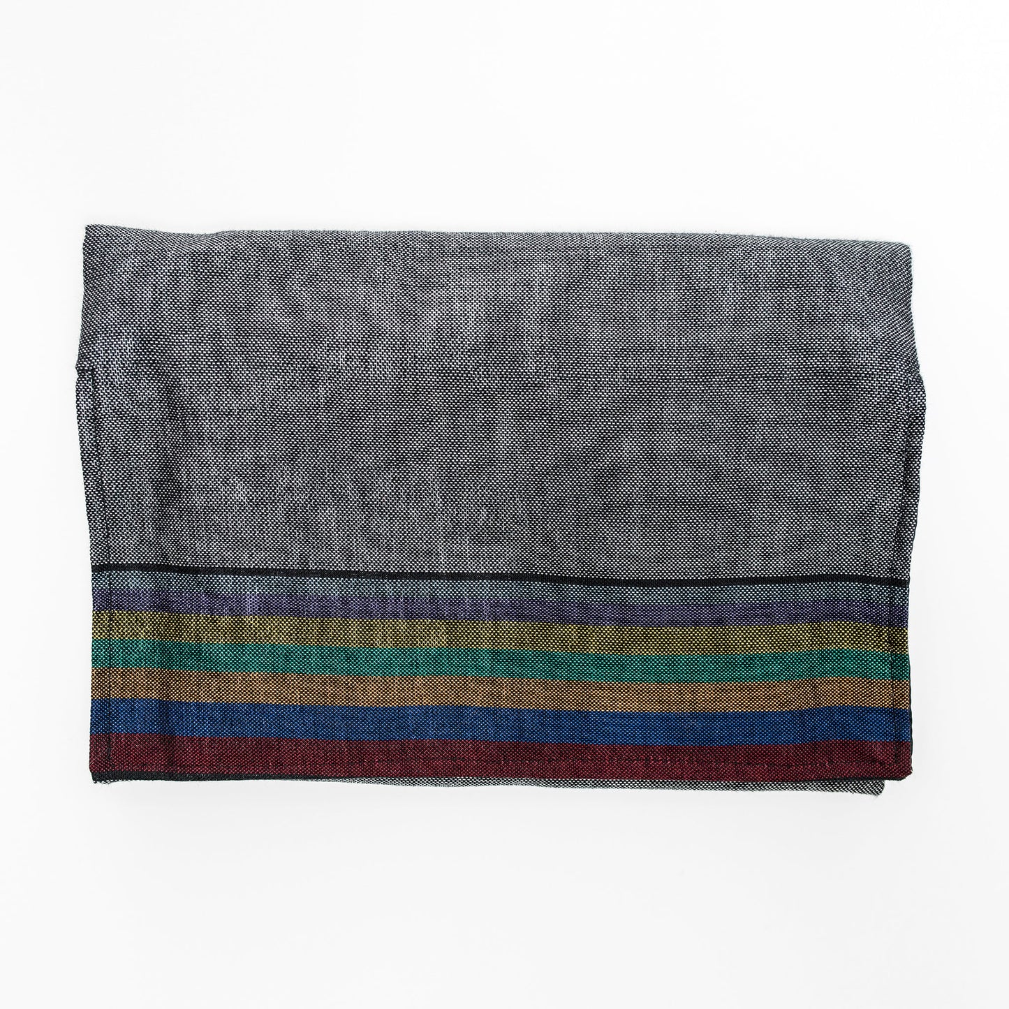 Esther - Silk Tallit - Rainbow Stripes on Gray