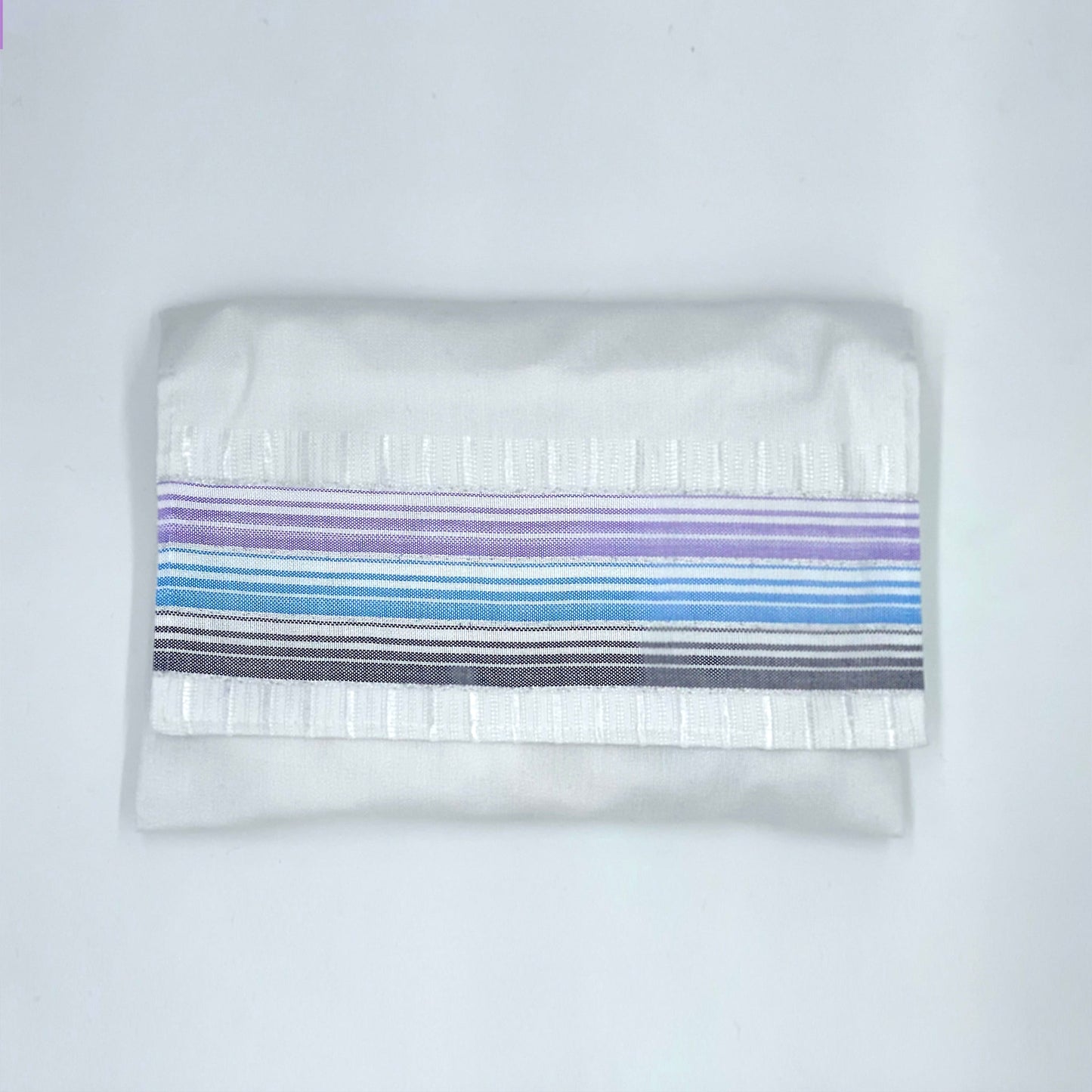 Ella - Silk Tallit - Pastel Purple and blues with Silver on White