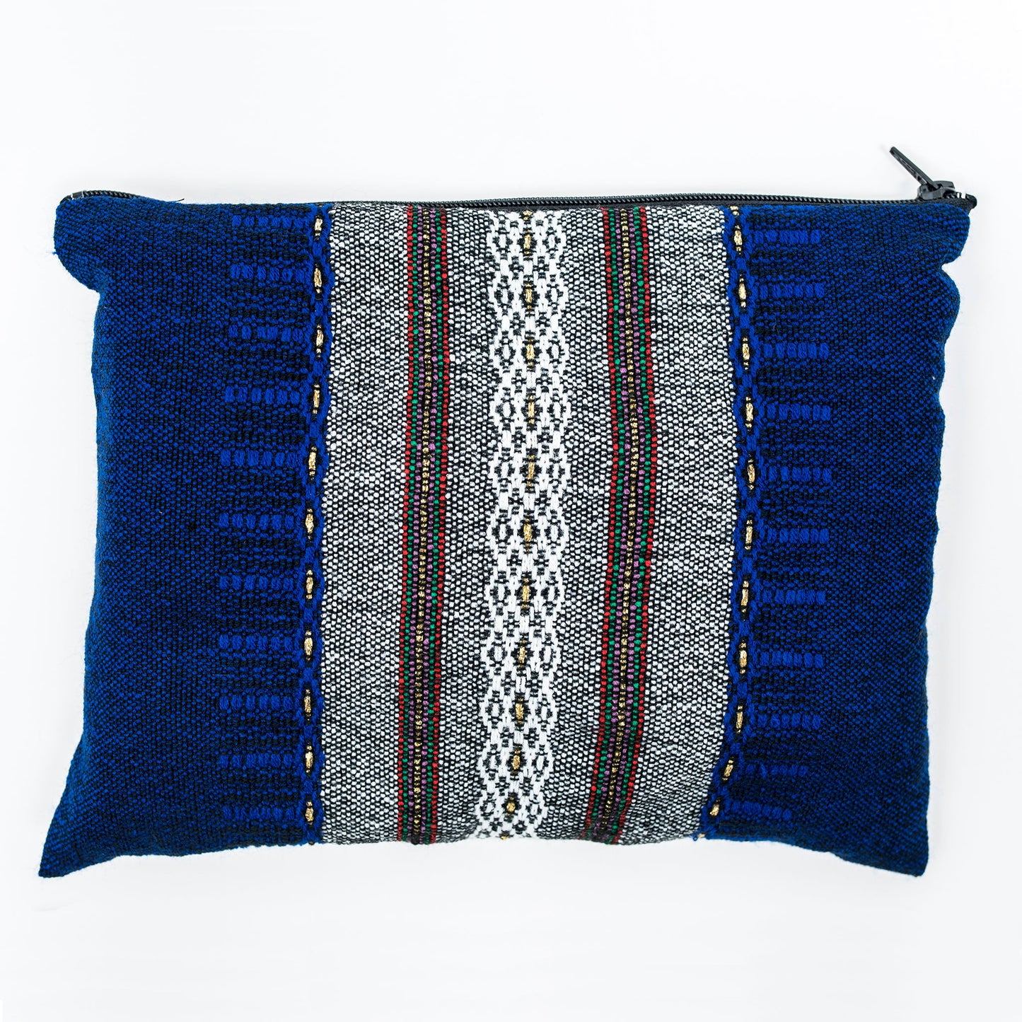 Elia - Wool Tallit - Grey on Blue