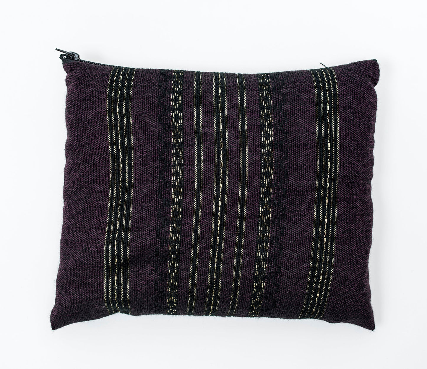 Hagar - Wool Tallit - Black and Gold Design on Purple