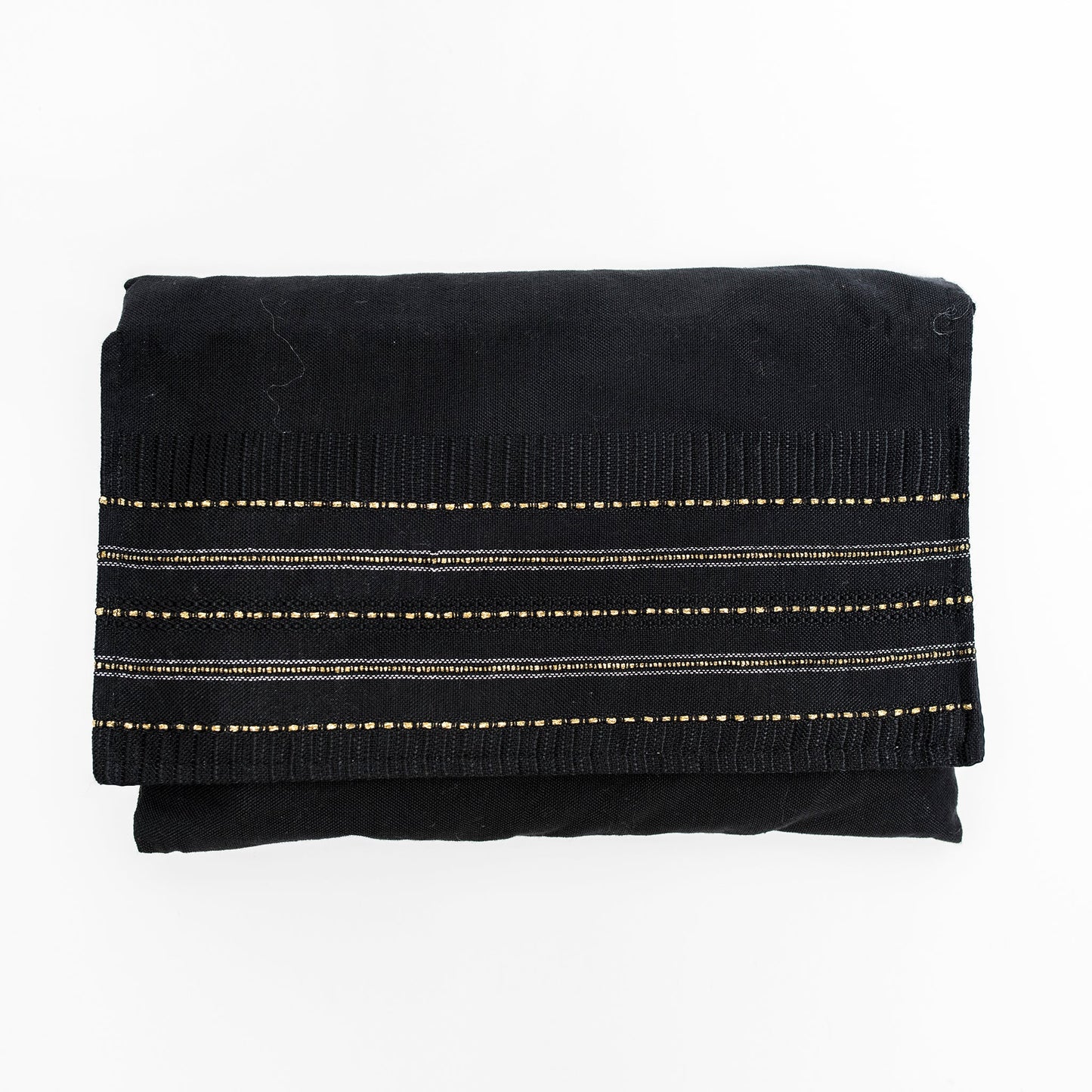 Elia - Silk Tallit - Gold and Silver on Black
