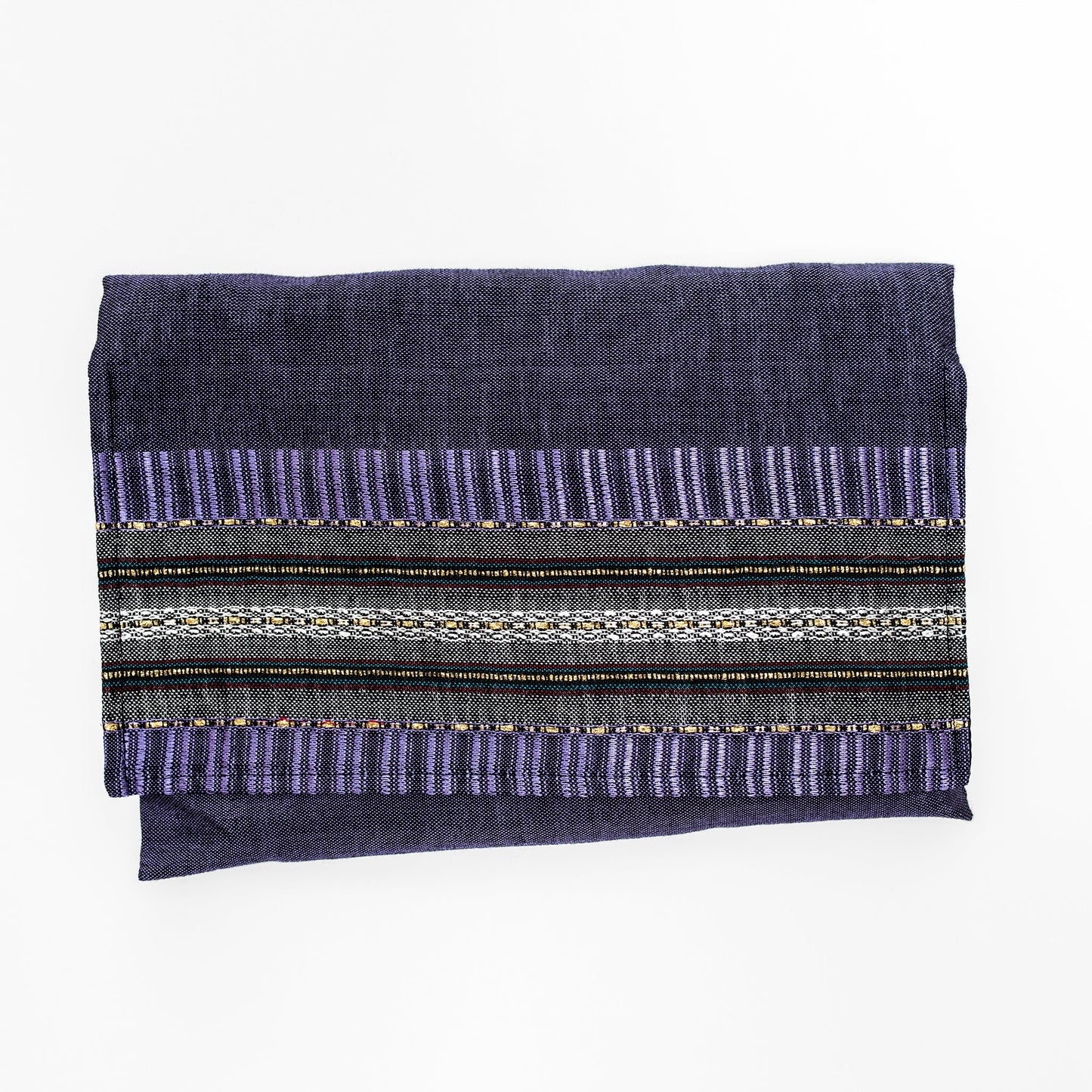 Elia - Silk Tallit- Gray with Gold on Purple
