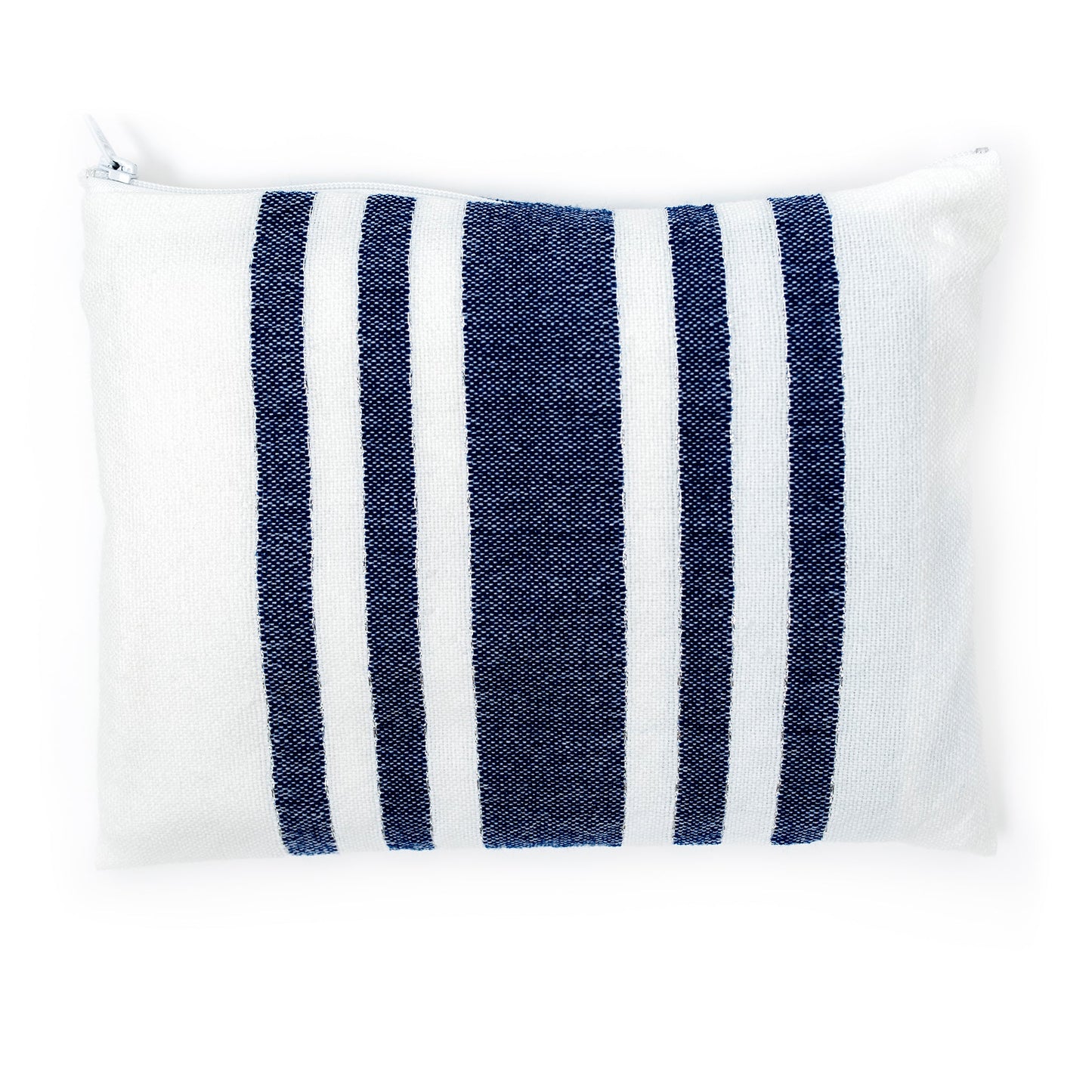 David - Wool Tallit - Wide Blue stripes with Silver