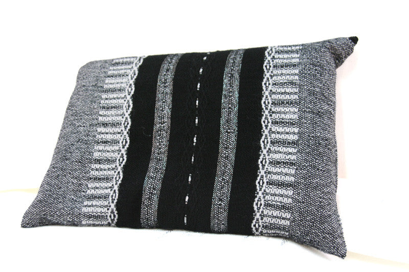 Elia - Wool Tallit - Black on Gray with Silver