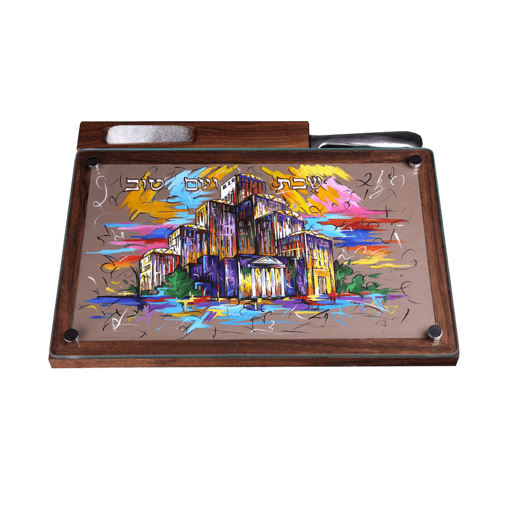 CHALLAH BOARD AND KNIFE SET - Chaya & Raphael's Galleries