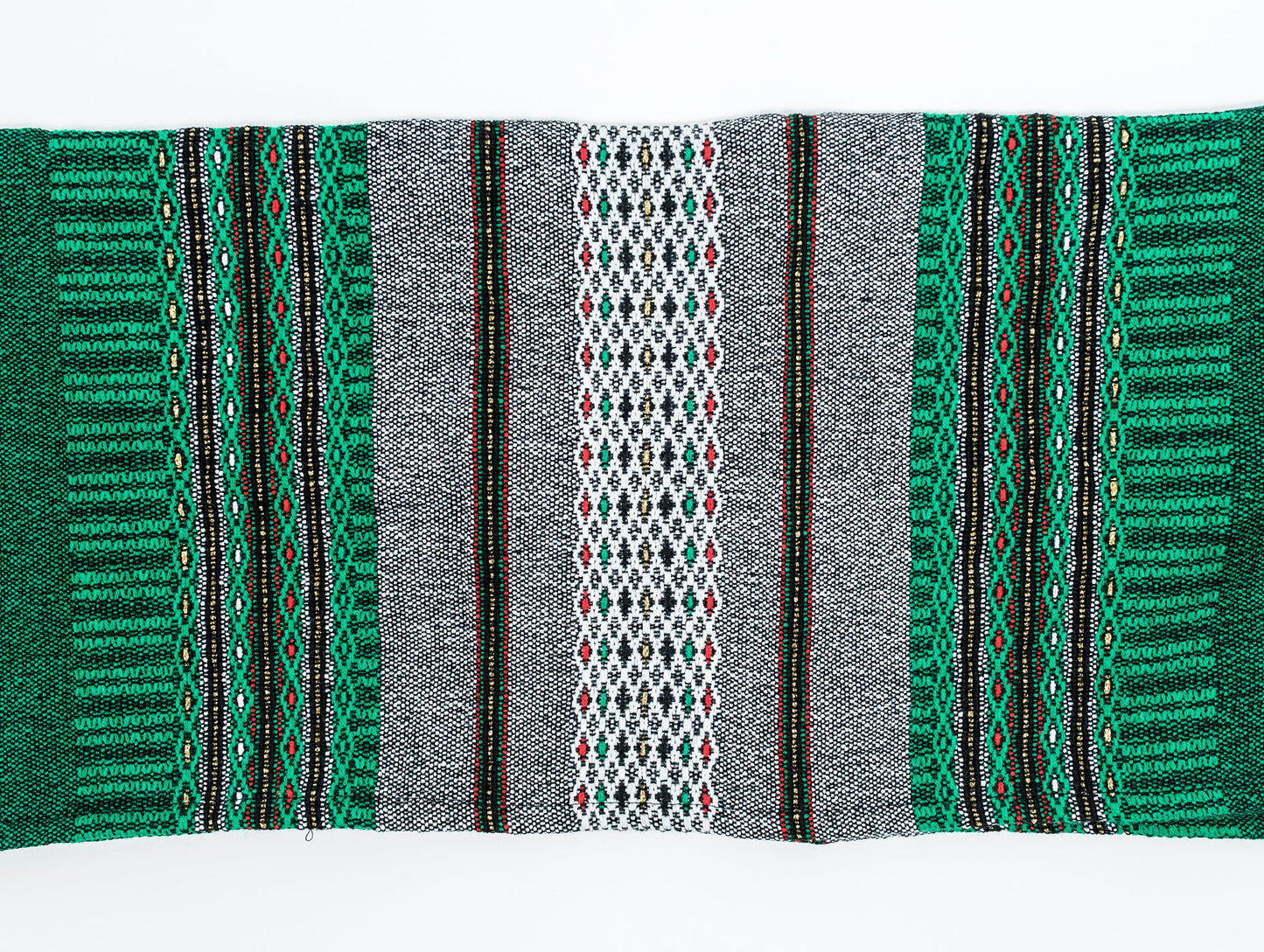 Elia - Wool Tallit - Grey with Gold on Green