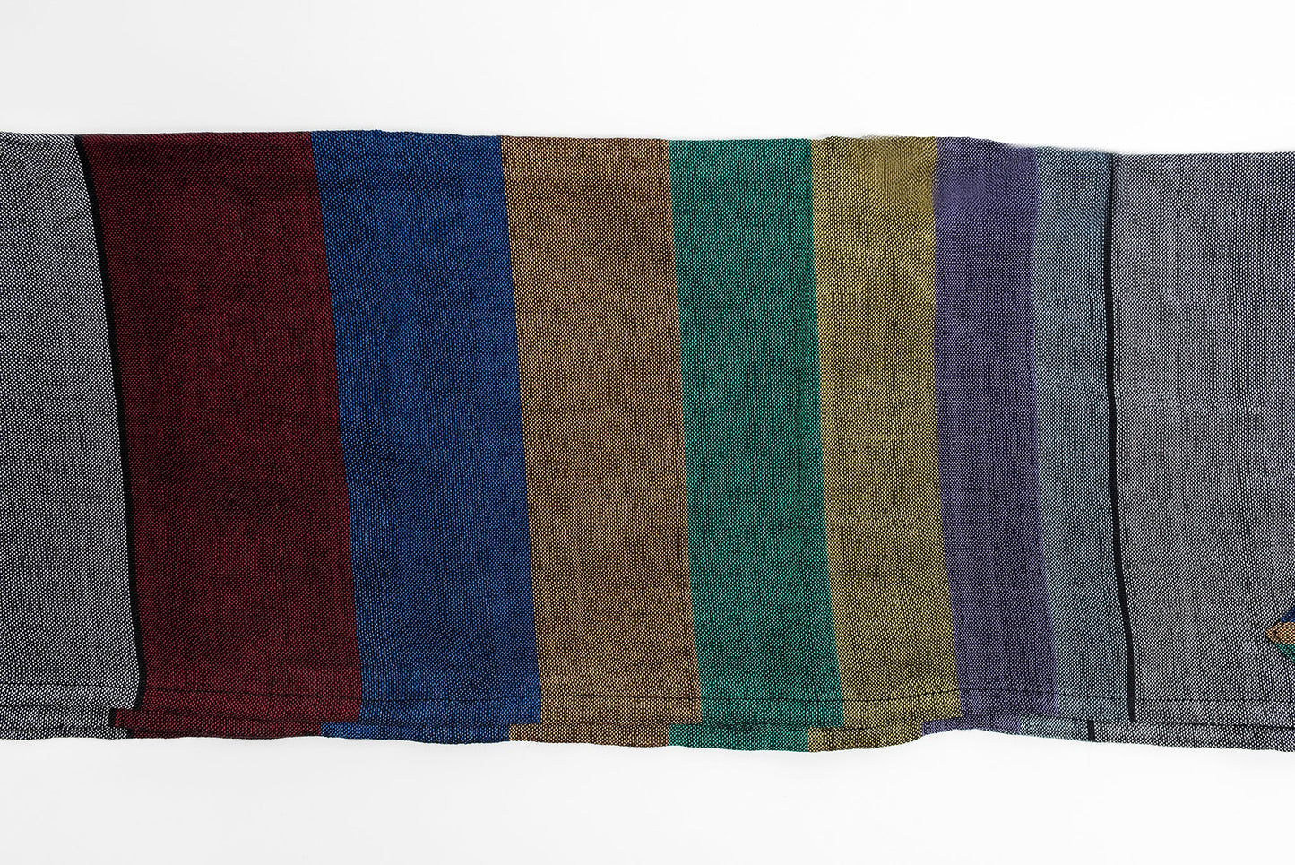 Esther - Silk Tallit - Rainbow Stripes on Gray
