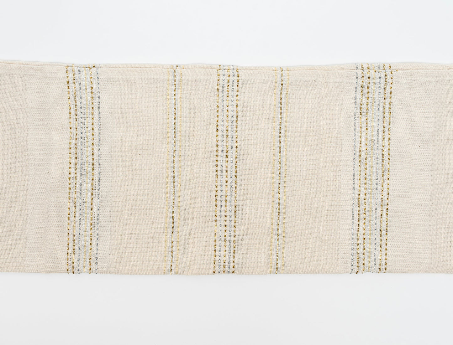 Elia - Cotton Tallit - Gold and Silver on Off-White