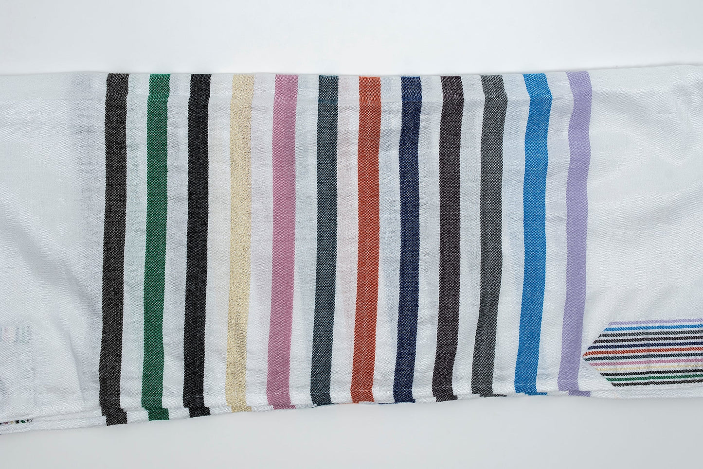 Josef - Silk Tallit - 12 Stripes on White