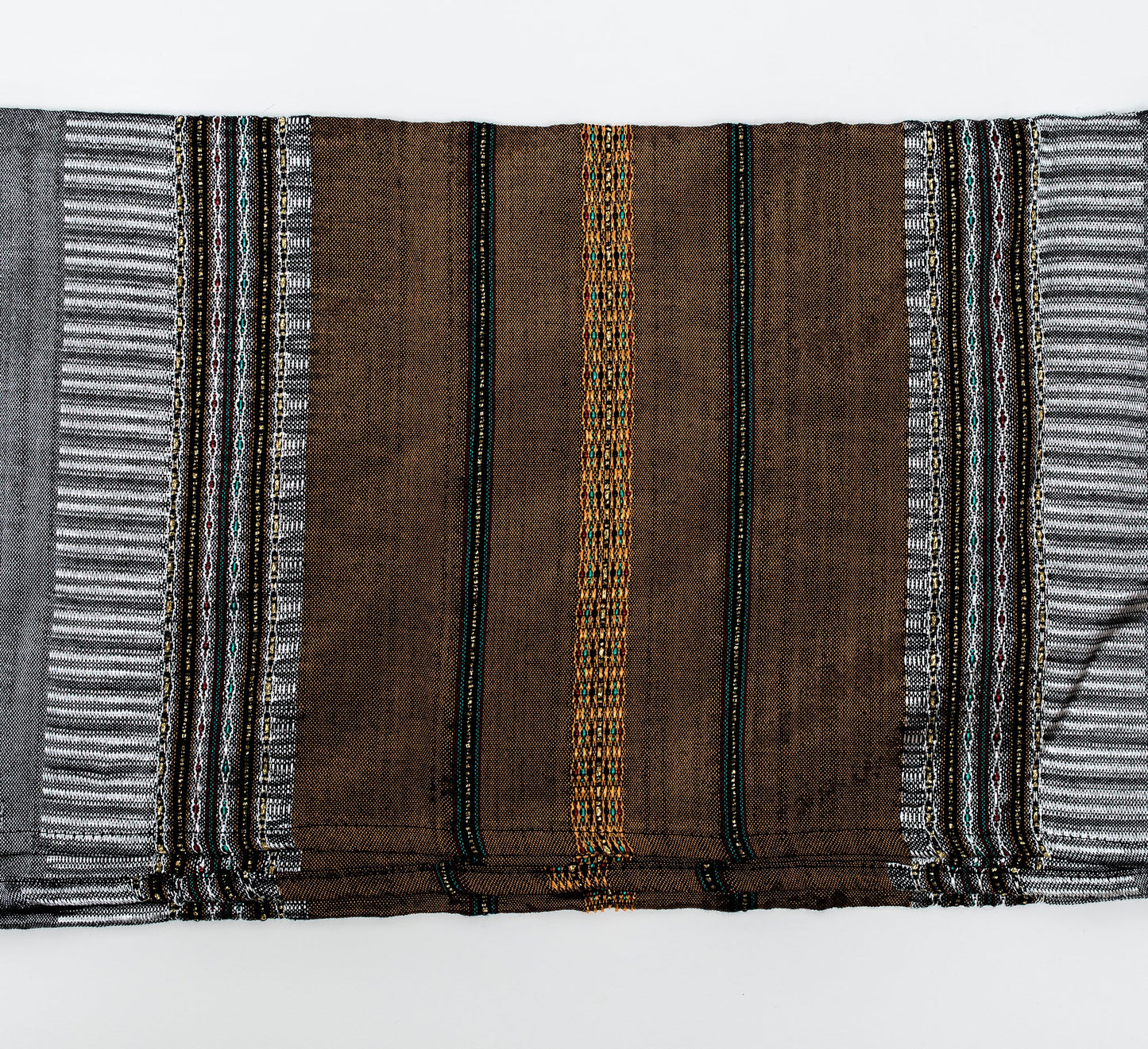 Elia - Silk Tallit- Copper Orange with gold on Gray