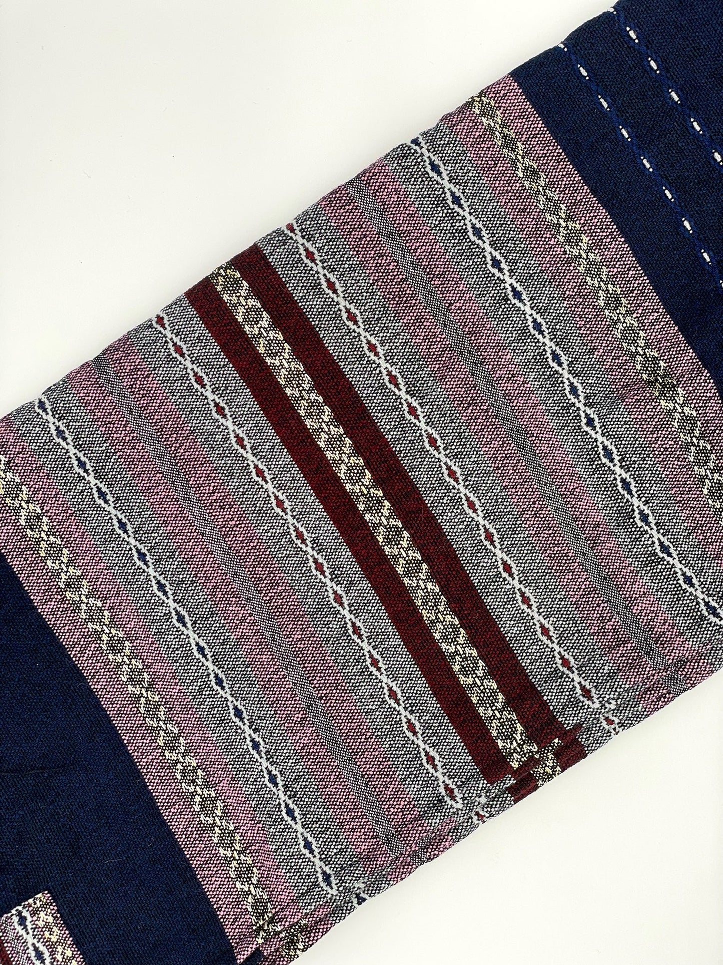 Gabrieli Premium - Wool Tallit - Lilac Purple, White, Bordeaux and Gold on Dark Blue