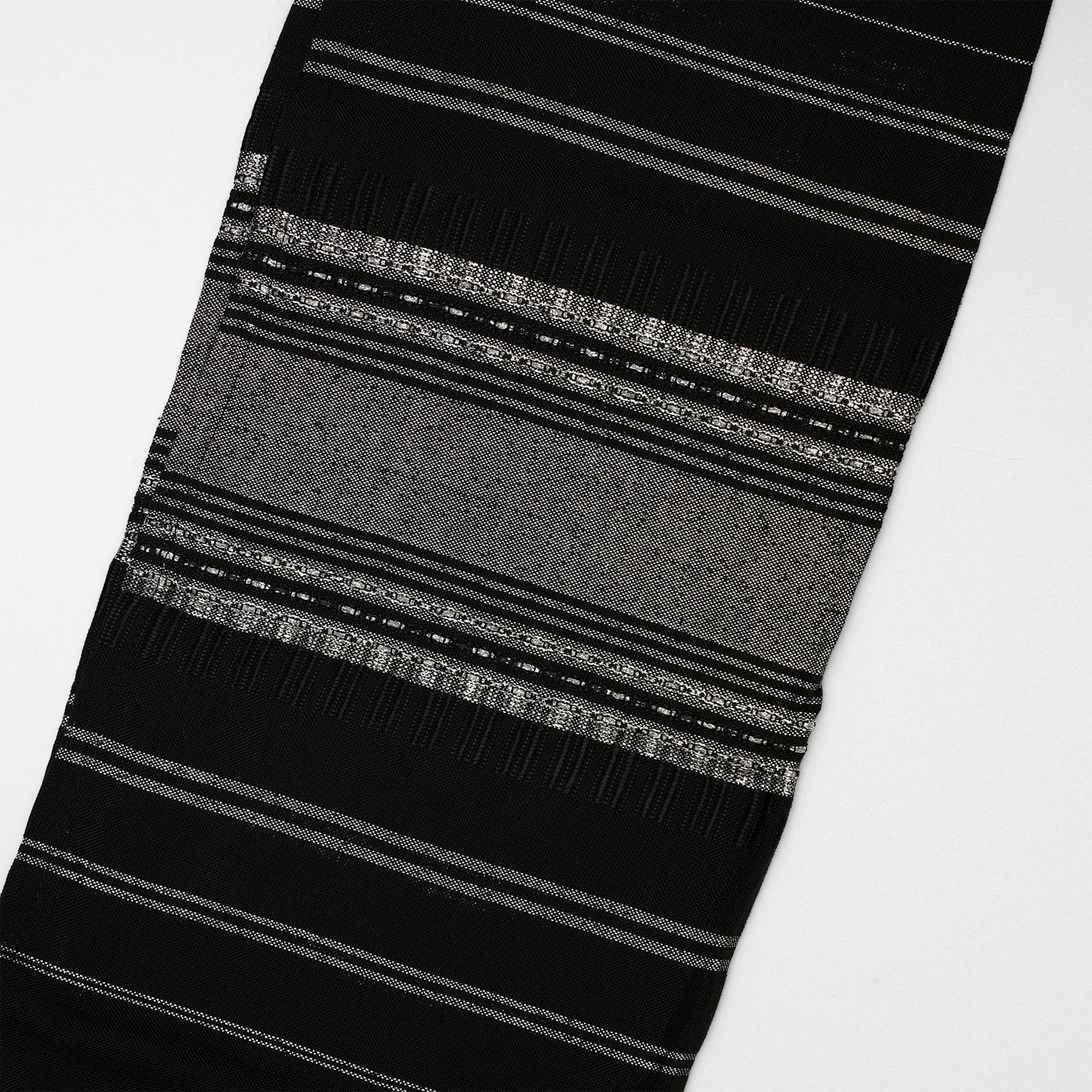 Samuel - Silk Tallit - Silver on Black