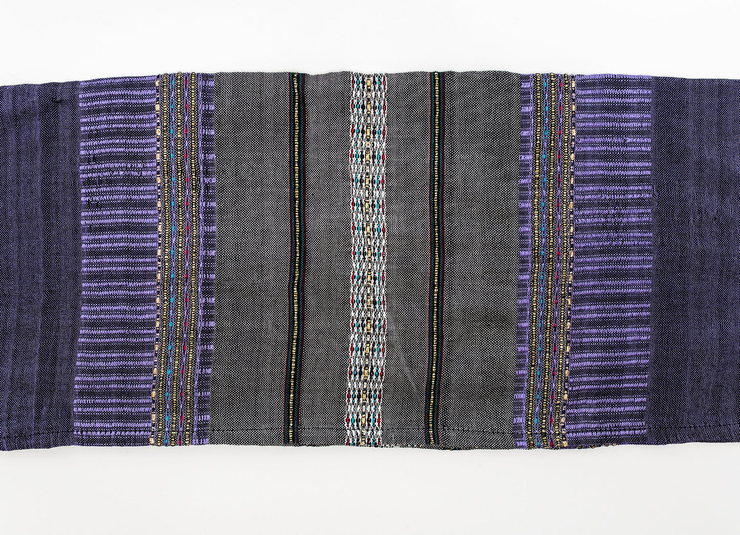 Elia - Silk Tallit- Gray with Gold on Purple