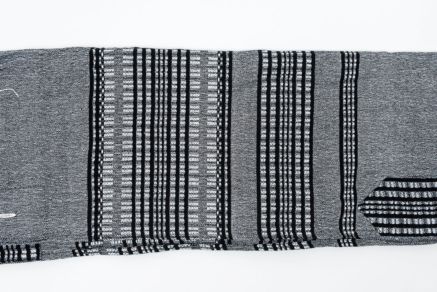 Yoel - Wool Tallit - Black and Grays on Gray