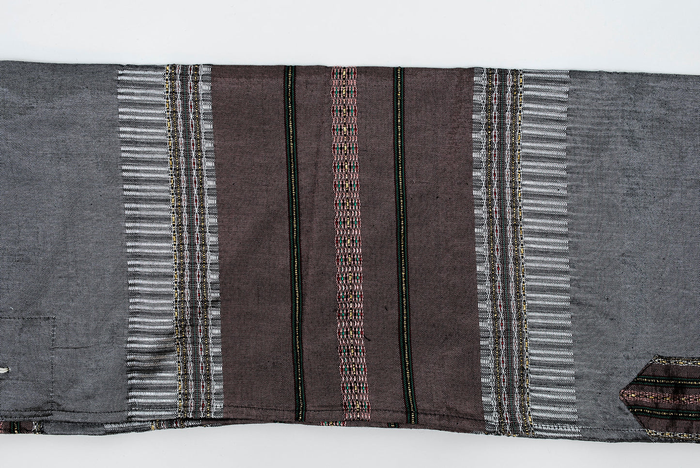 Elia - Silk Tallit- Pink with gold on Gray