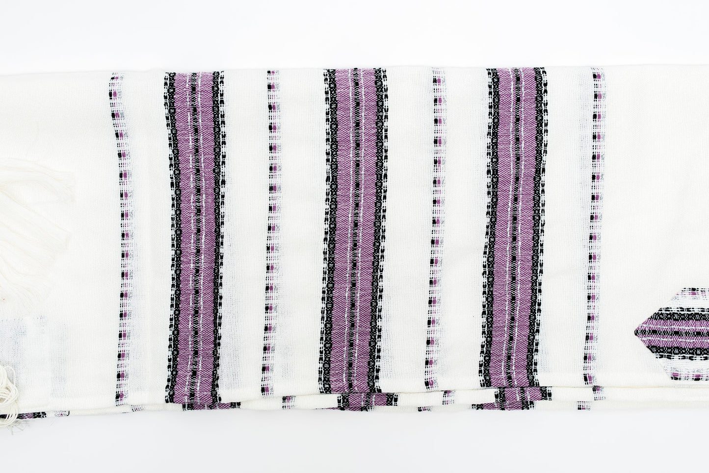 Ruth - Wool Tallit - Purple and Black with Silver