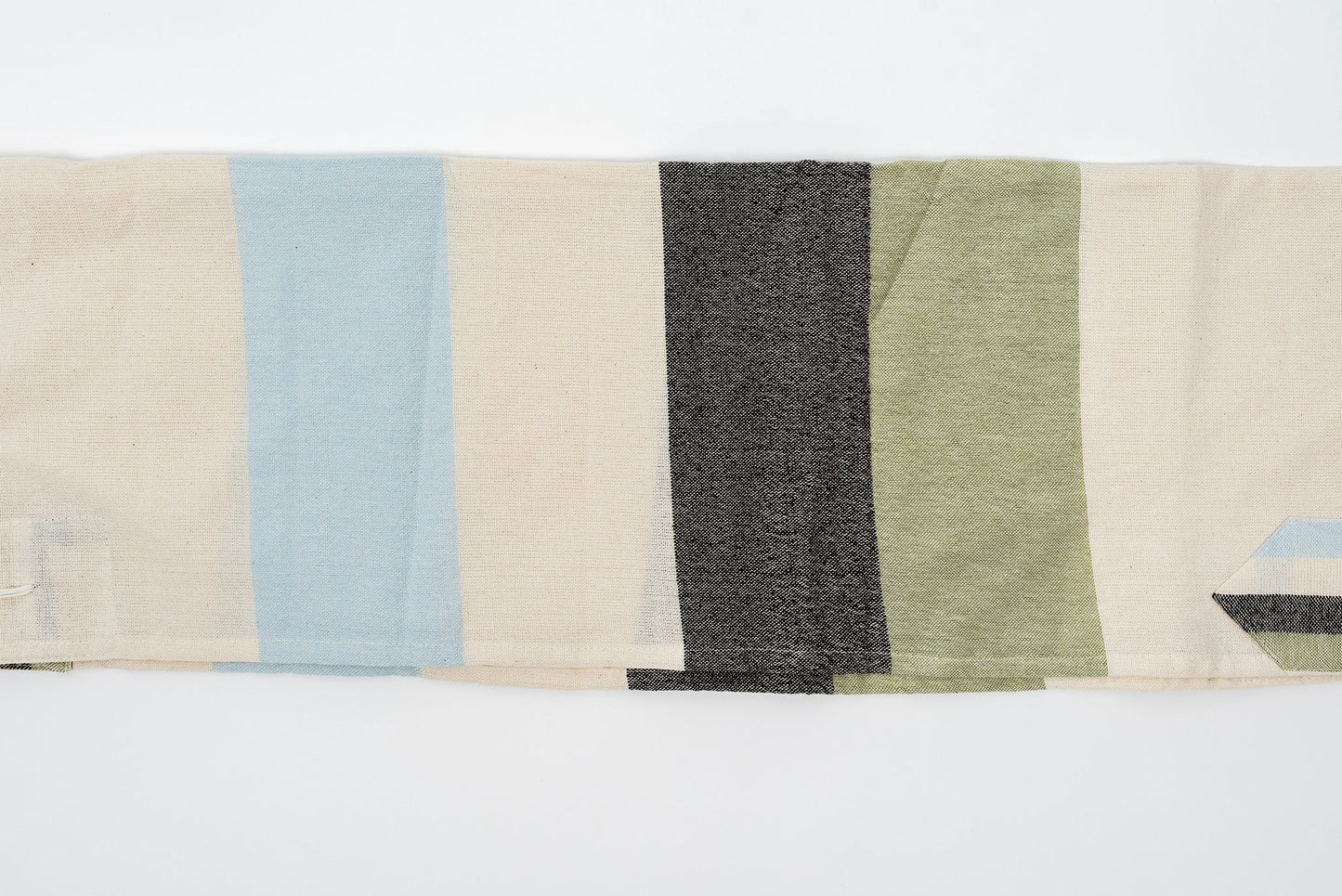 Emanuel - Cotton Tallit - Blue and Green Wide Stripes on Off-White