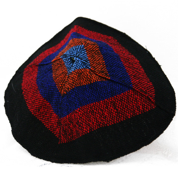 Esther - Wool Tallit - Rainbow Stripes on Black
