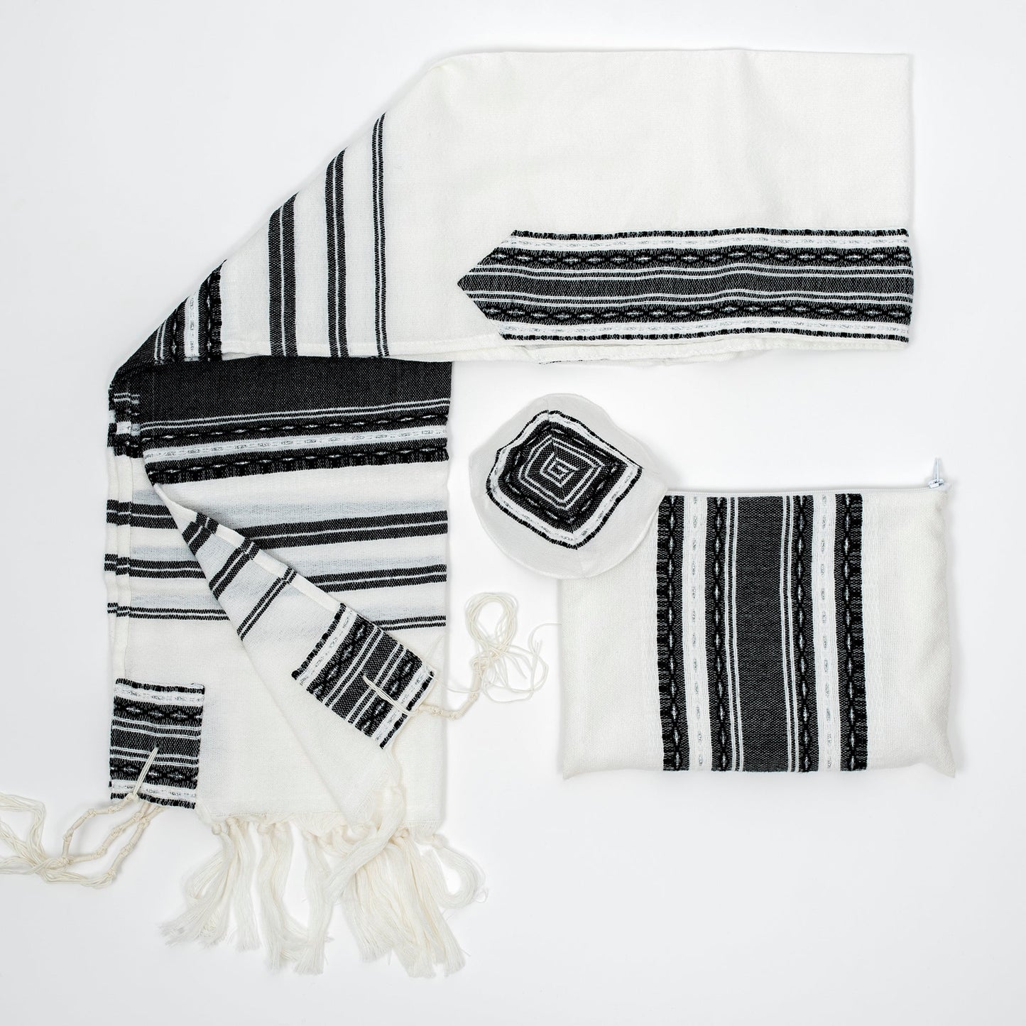 Samuel - Wool Tallit - Black and Silver