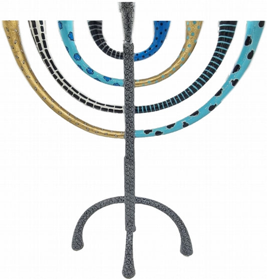 Chanukah Menorah Classic - Gray center