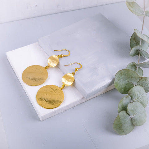 Gold Disc Earrings