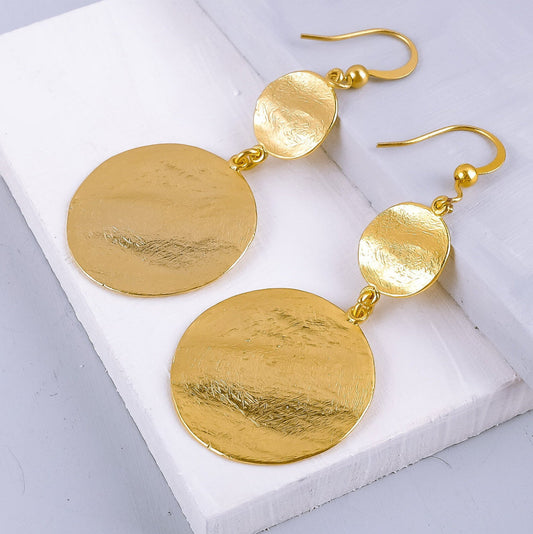 Gold Disc Earrings