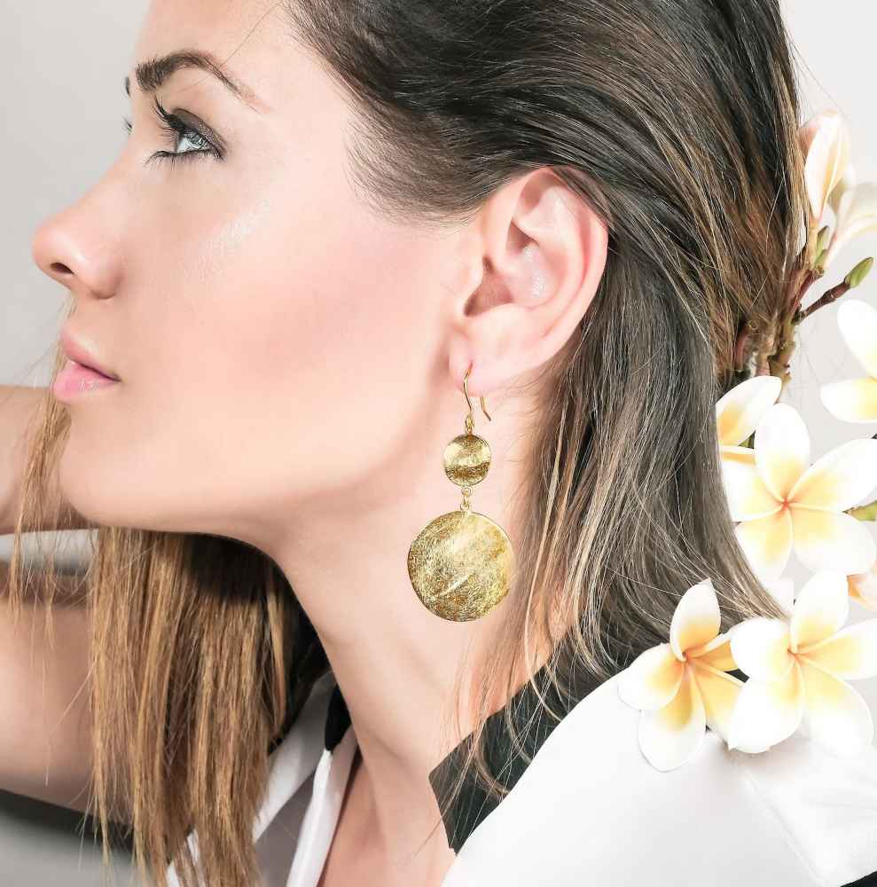 Gold Disc Earrings