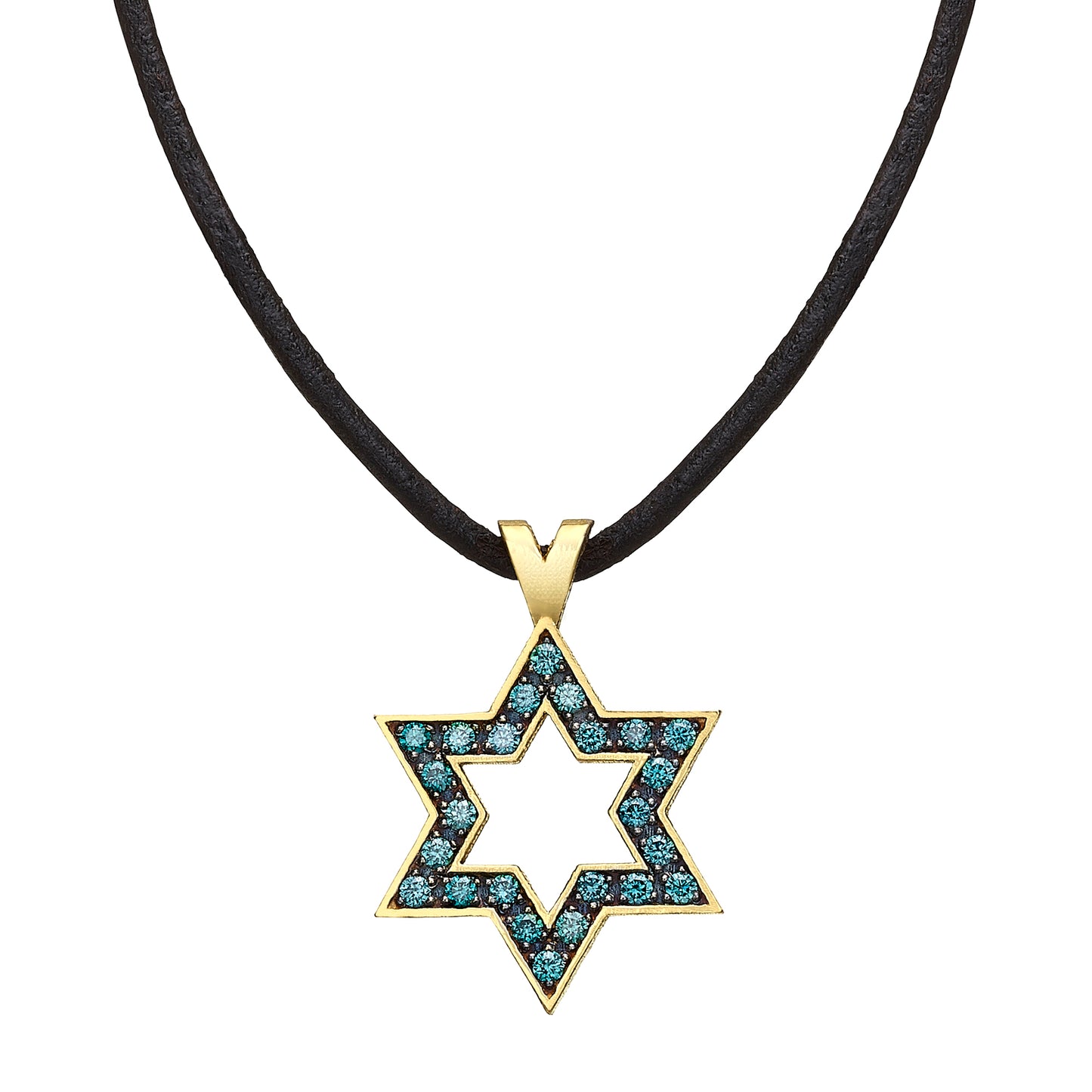 Star of David set with Blue Diamonds - Chaya & Raphael's Galleries