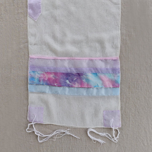 Lady Gabrieli - Voile Tallit - Pink and Purple