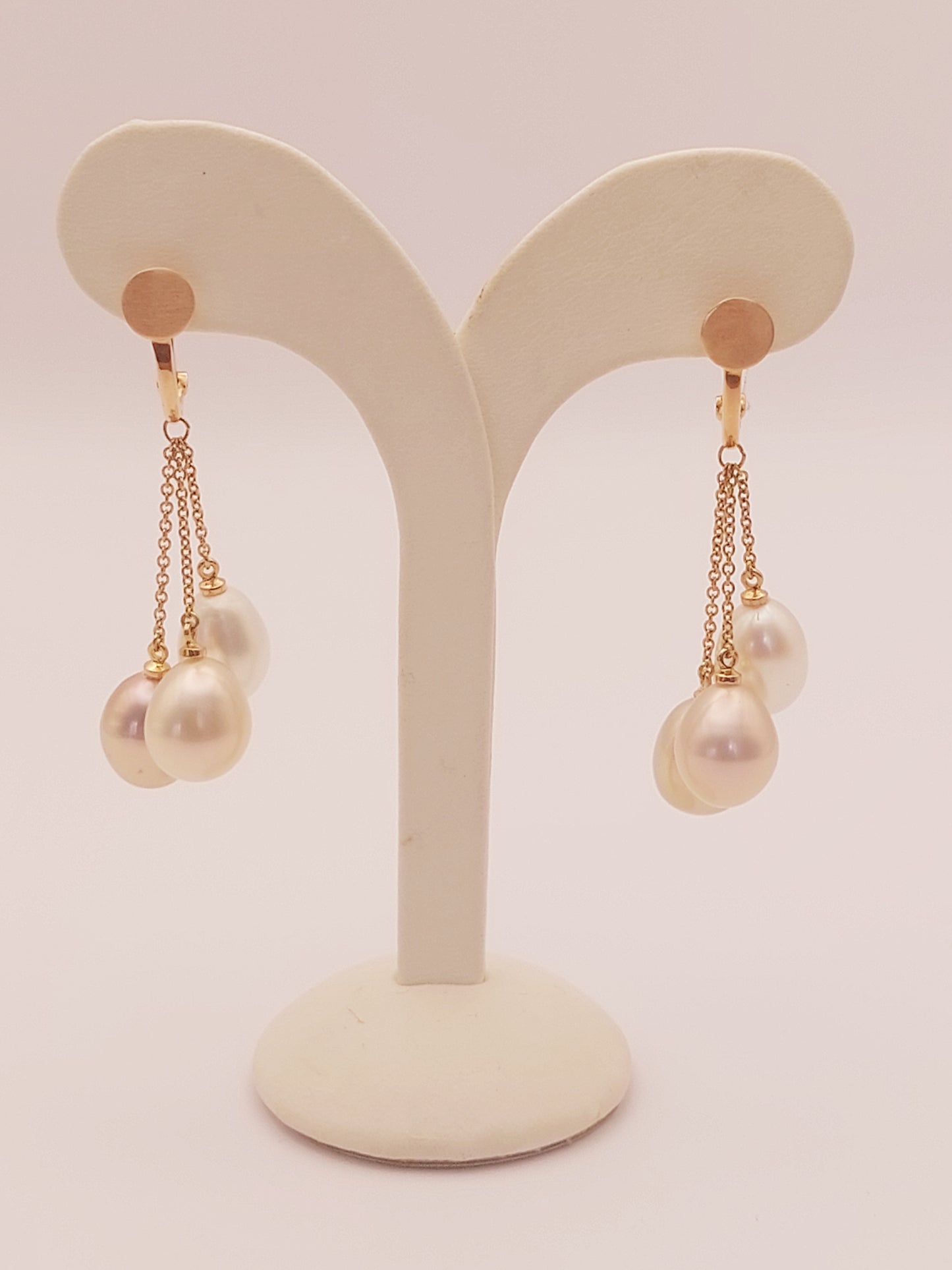 Long Freshwater and White South Pearl Earrings