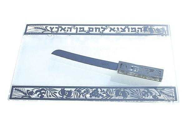 Challah Board & Knife (purchased separately) - Seven Species - Chaya & Raphael's Galleries