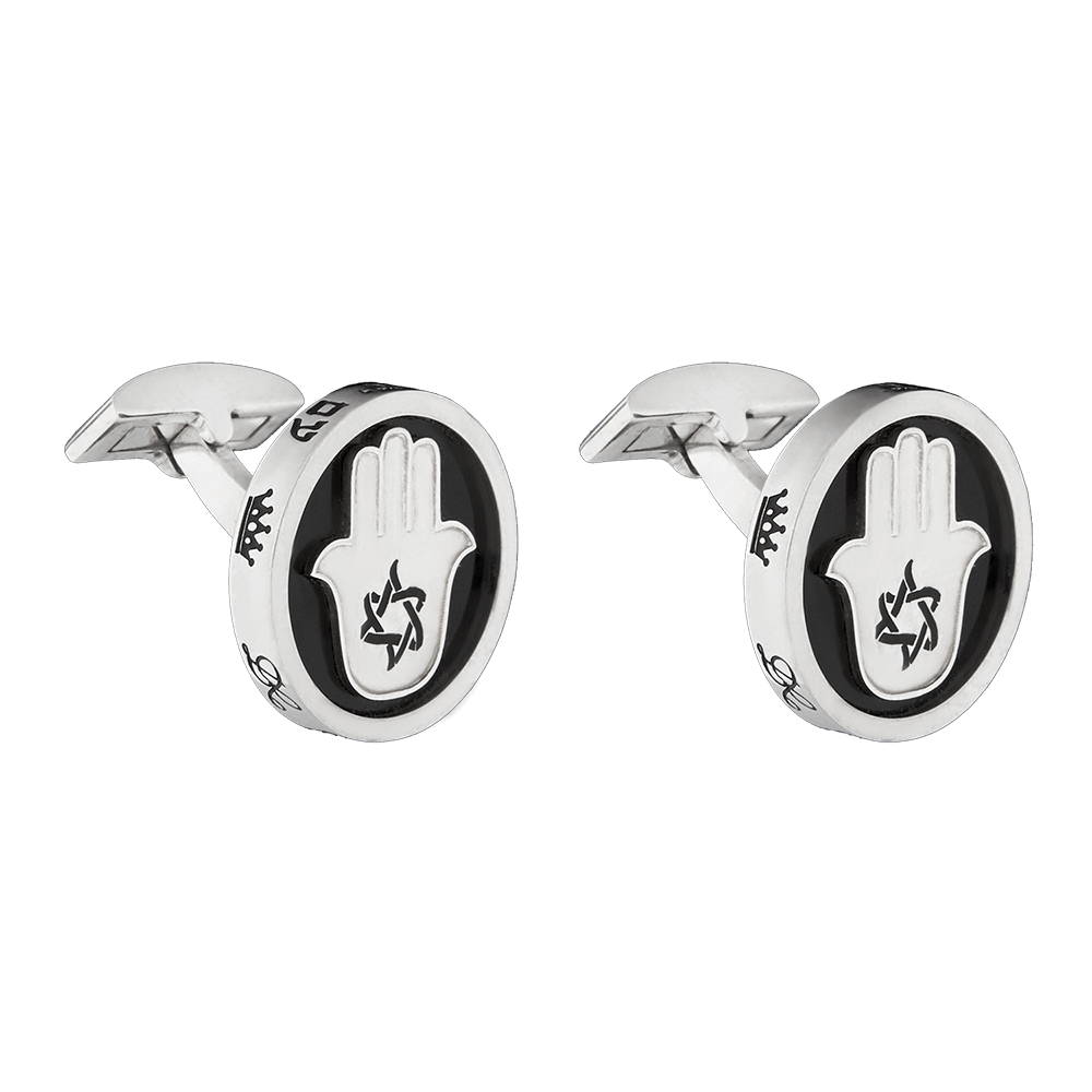 CUFFLINKS - HAMSA «ICE AND FIRE» - Chaya & Raphael's Galleries