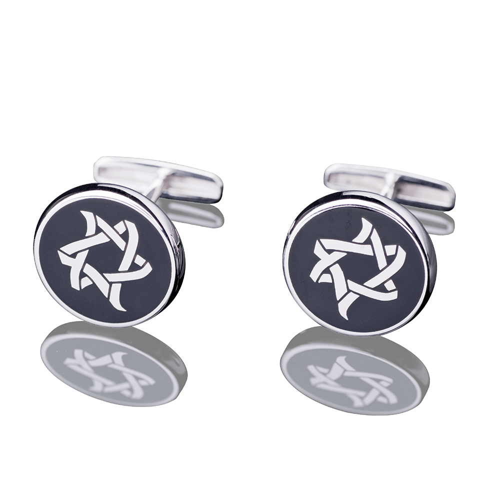 CUFFLINKS - “ICE AND FIRE” WHITE GOLD - Chaya & Raphael's Galleries