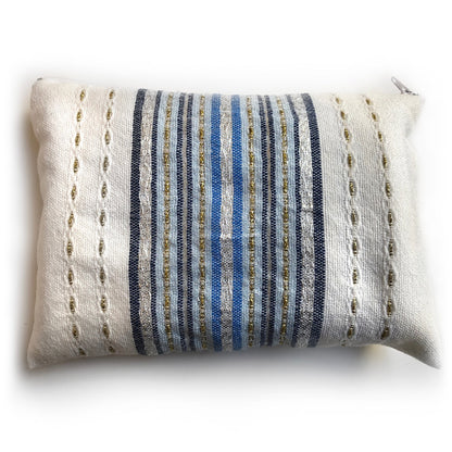 Gabrieli Premium - Wool Tallit - Shades of Blue, Gold & Silver